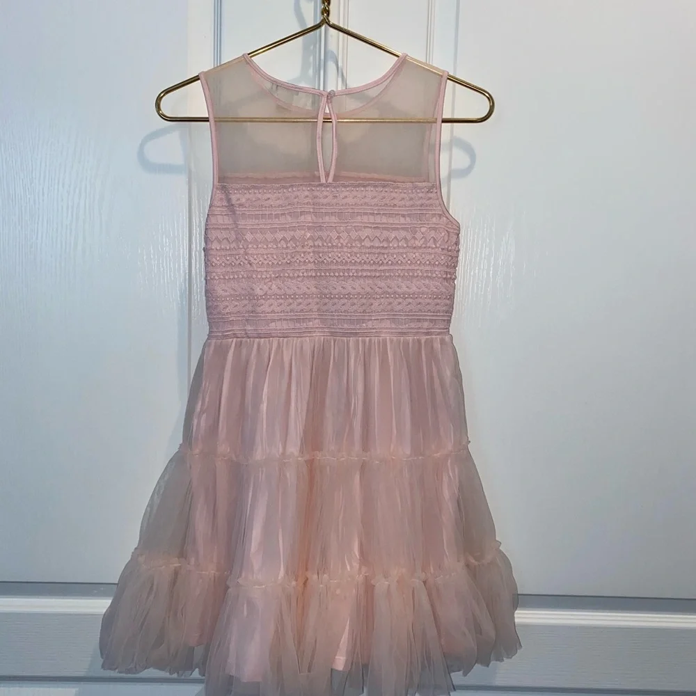 Forever 21 pink tulle ruffle dress size 13/14 - Picture 4 of 8